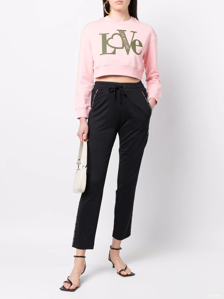 Cheap logo-print Love drawstring Moschino trousers Women 0428